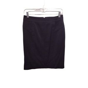 Theory Women's Black Wool Stretch Pencil Skirt Size 2